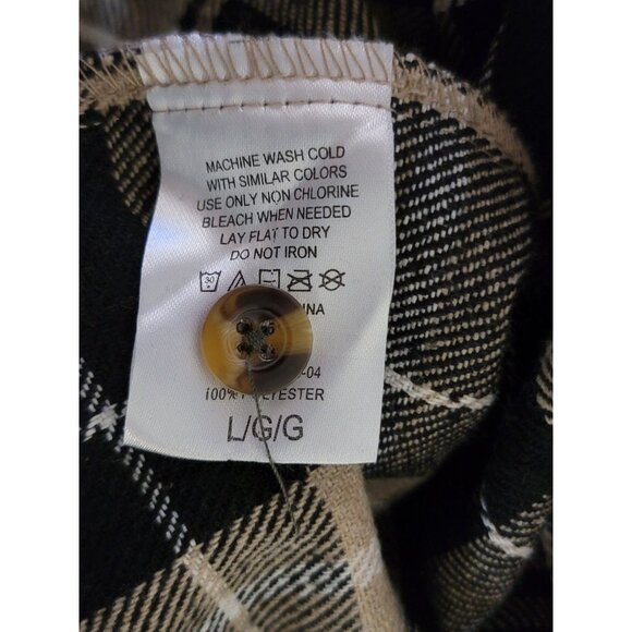 Mens Reason Patchwork Flannel Shirt With Plaid & Solid Patterns Long Sleeve Butt - Picture 4 of 4